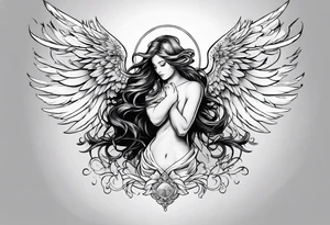 Angel with dominance tattoo idea