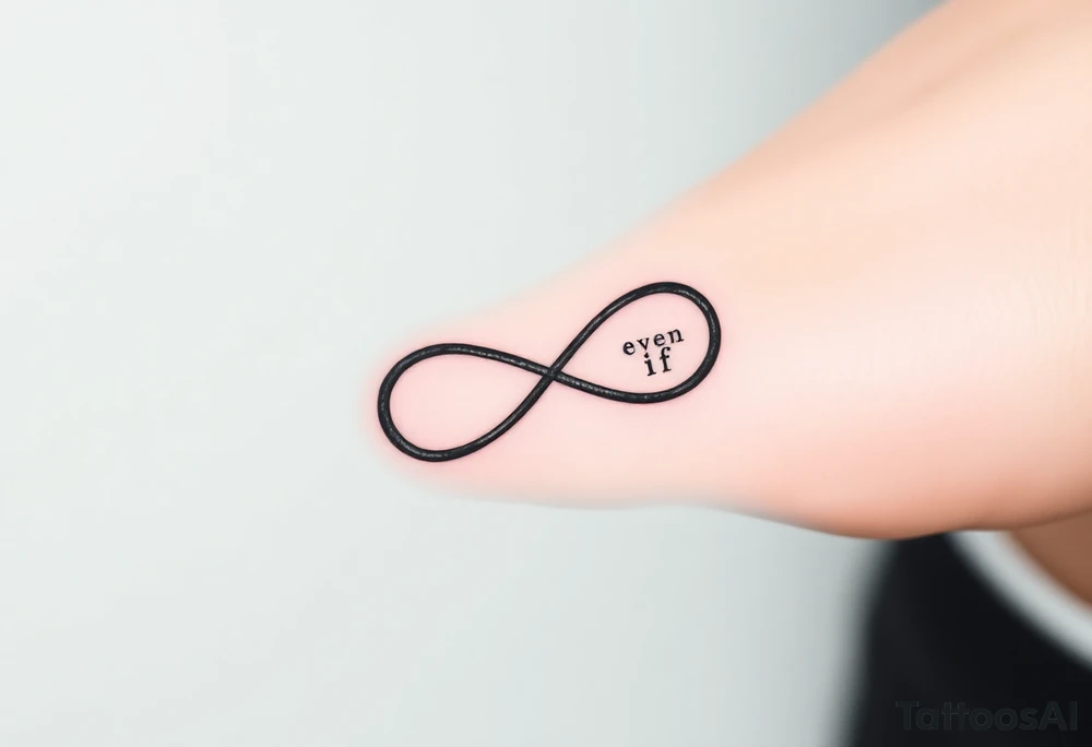 unique and soft infinity symbol with words "EVEN IF" tattoo idea unique and soft infinity symbol with words "EVEN IF" tattoo idea