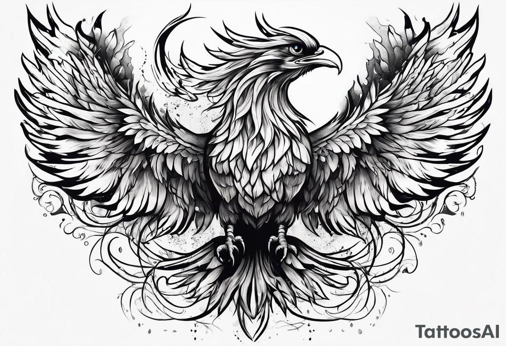 phoenix rising from the ashes tattoo idea