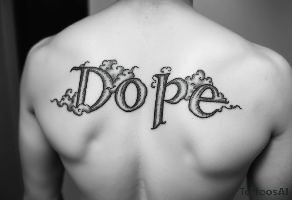 Dope spelled out in smoke
Clouds tattoo idea