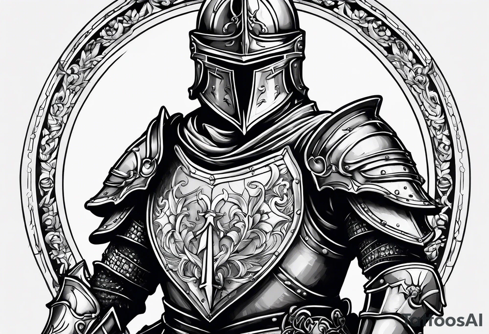 knight with heavy armor tattoo idea