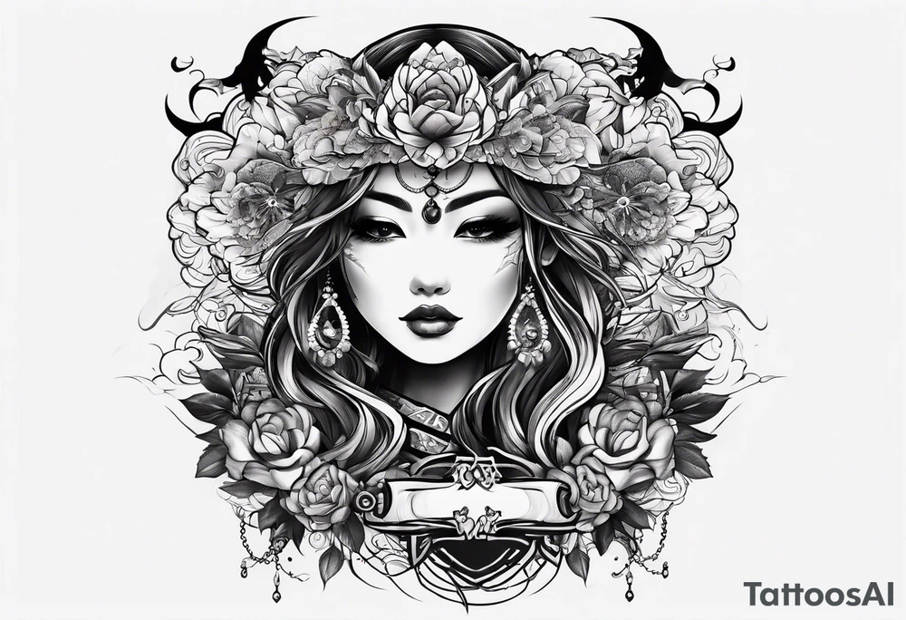 symbols of war and love tattoo idea