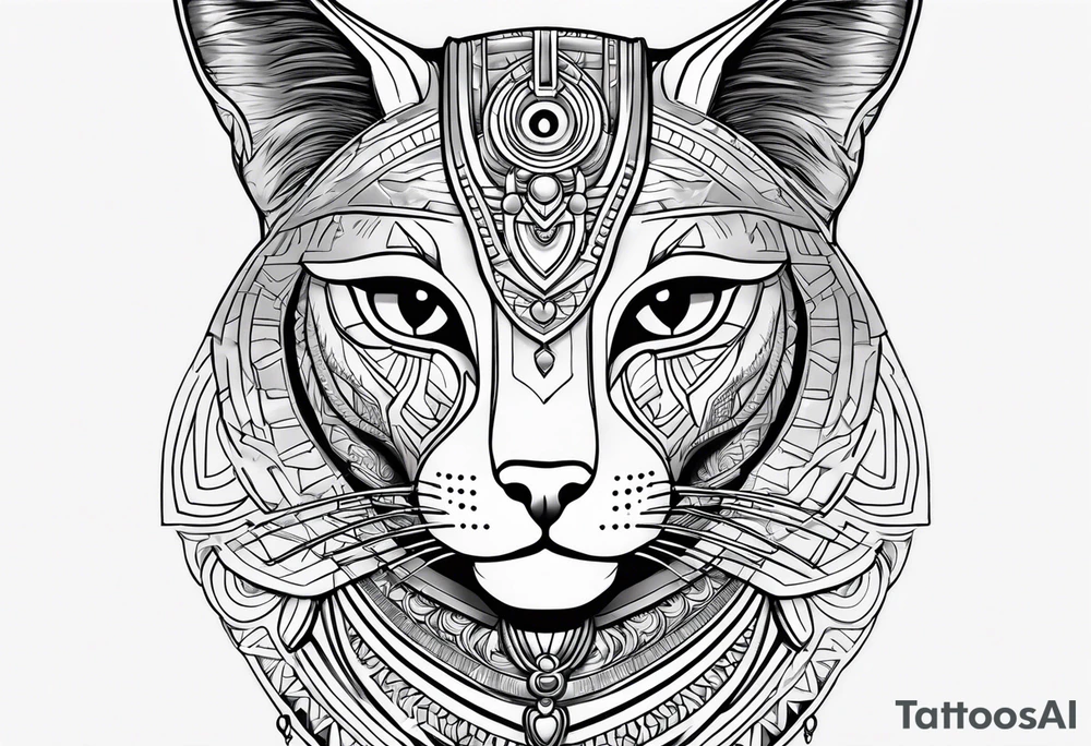 Bastet in a simple way, masculine but with the eye of Ra tattoo idea