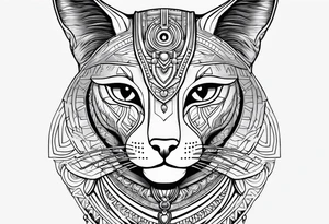 Bastet in a simple way, masculine but with the eye of Ra tattoo idea