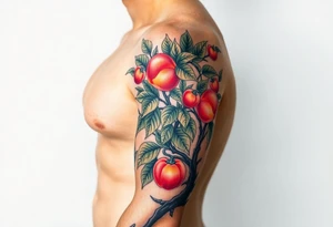 Pepper plant peach tree tattoo idea
