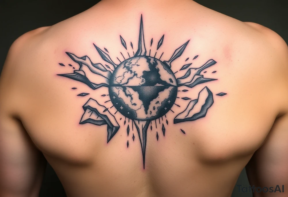 A shattered earth tattoo idea