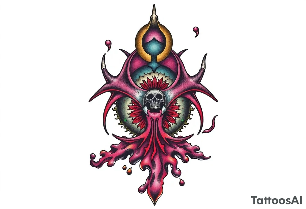 Contagion sign with toxic spill tattoo idea