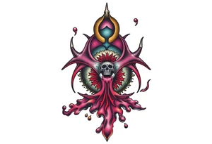 Contagion sign with toxic spill tattoo idea