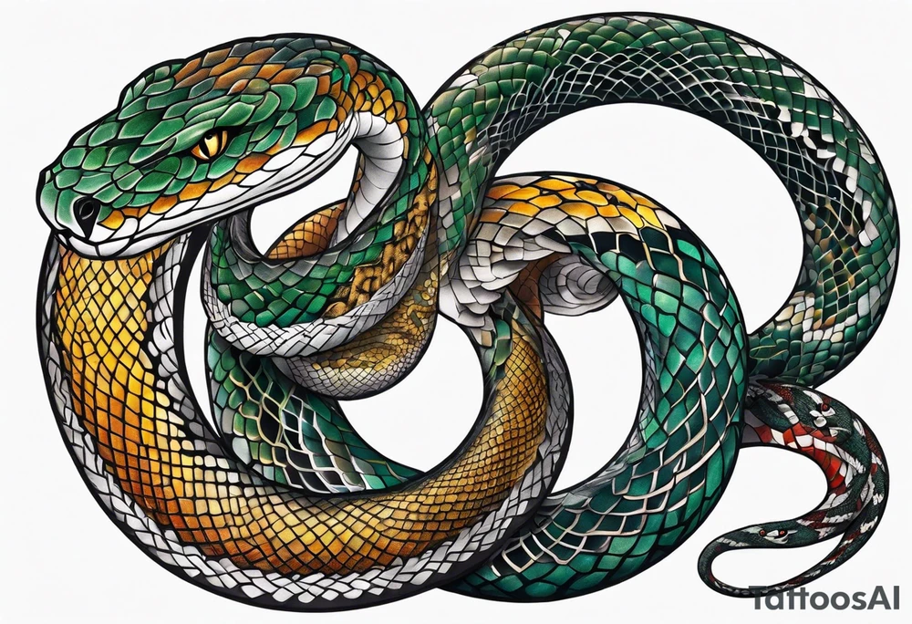 sleeve tattoo of a snake tattoo idea