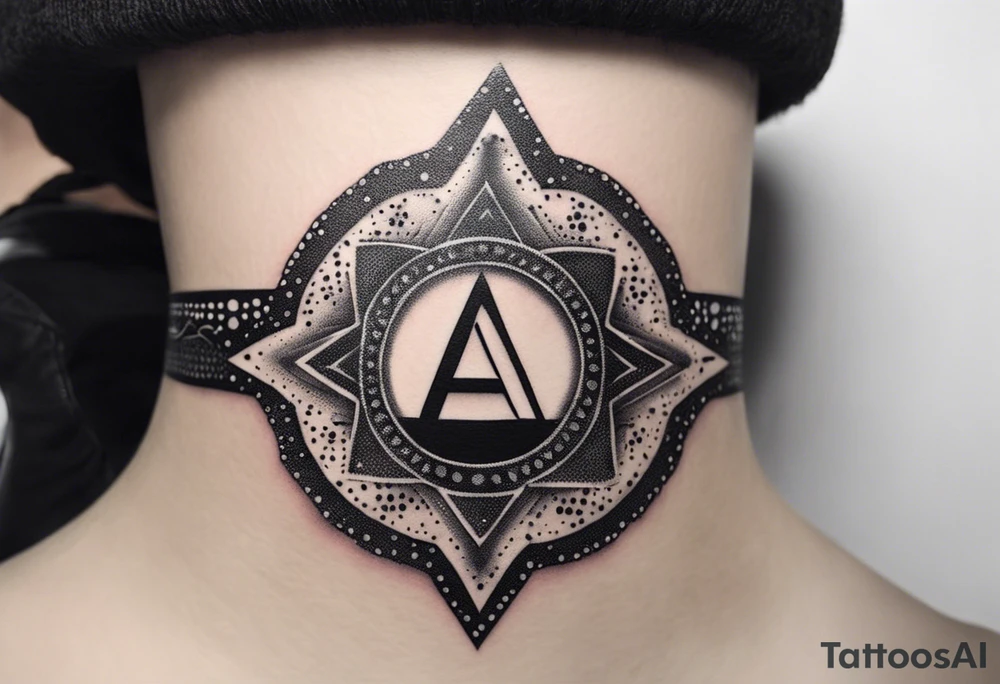 the letters A R in the middle of a ninja headband tattoo idea