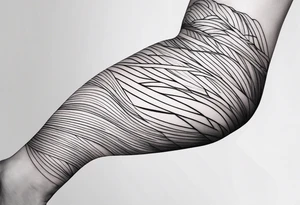 lines back and arm combination, simple, two lines tattoo idea