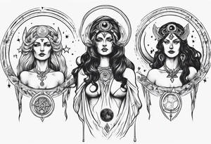 The High Priestesses. Hecate, Artemis and Selene. Representing Magic, Intuition and The Moon. tattoo idea
