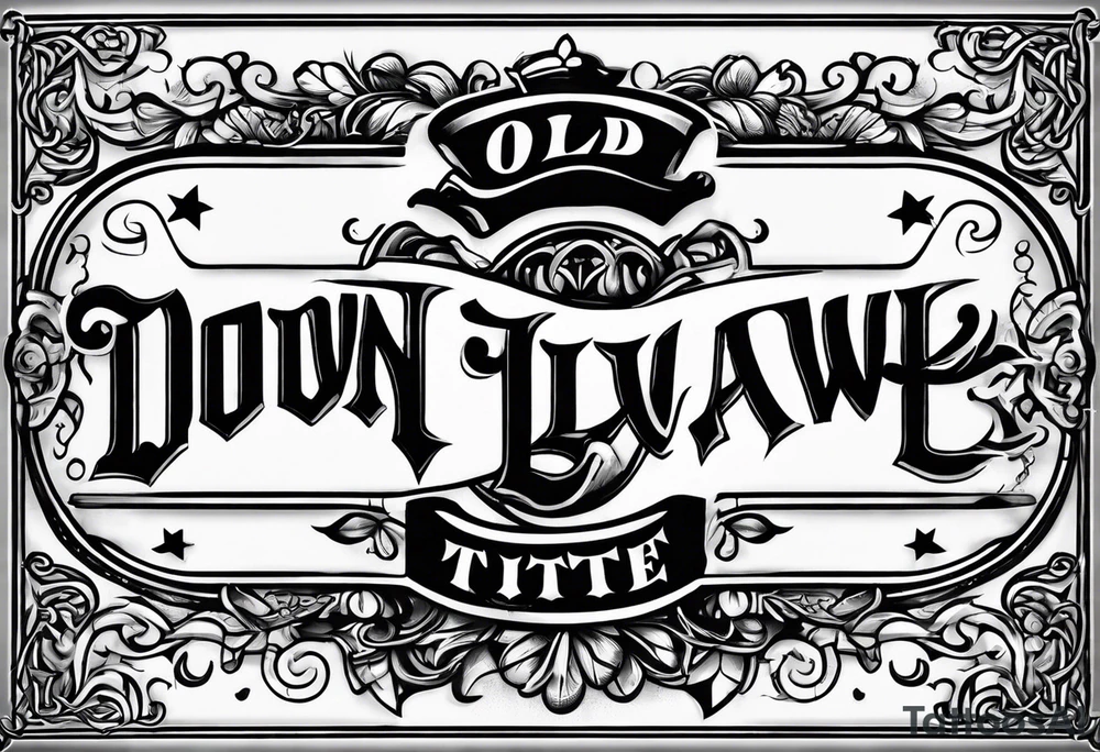 Old English font saying down by Law tattoo idea