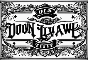 Old English font saying down by Law tattoo idea