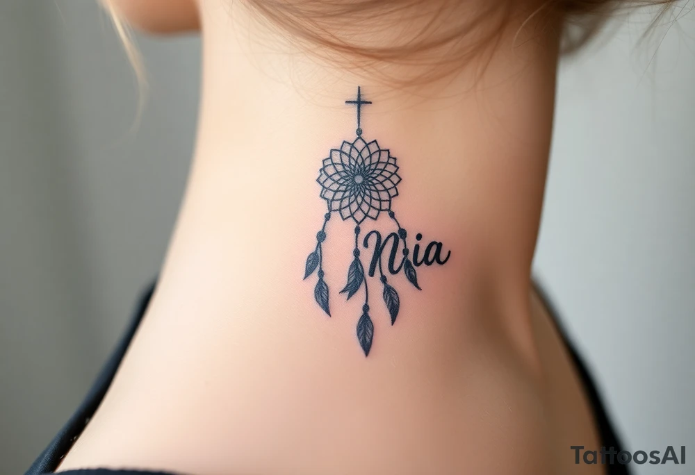 Name Nia with dreamcatcher tattoo idea