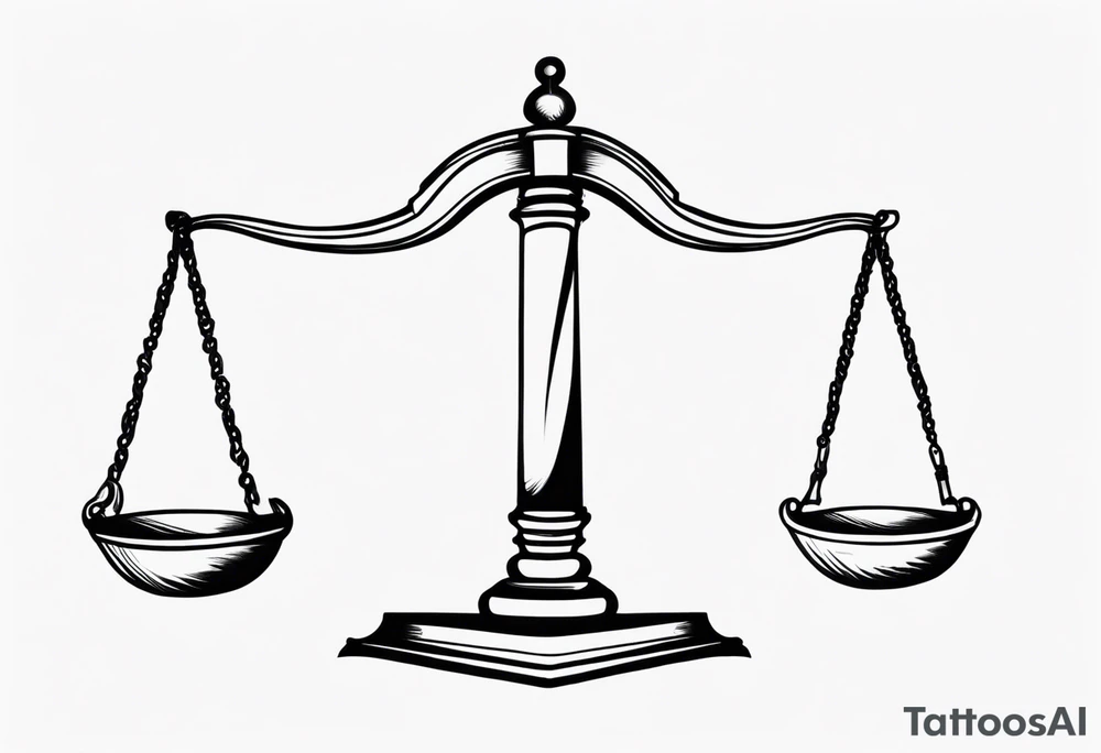 Tip the scales left side lower than right side tattoo idea