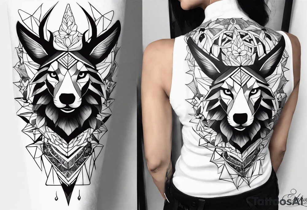 Руна одал с мордами волков на конце tattoo idea