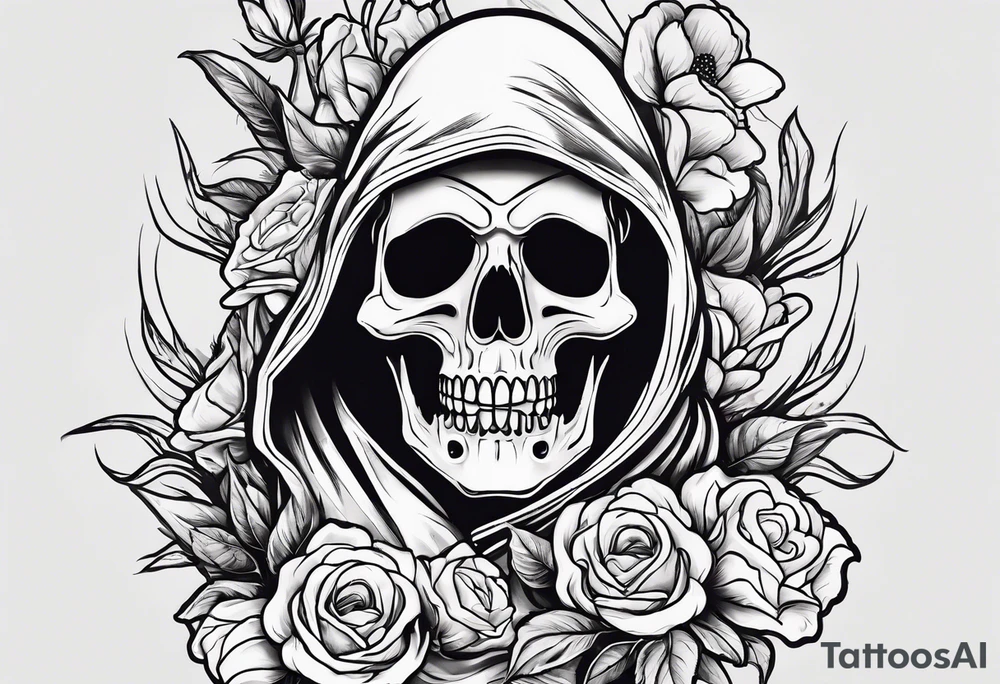 Ghostface holding flowers tattoo idea