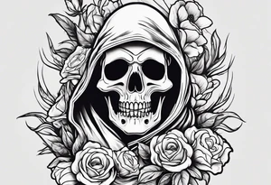 Ghostface holding flowers tattoo idea