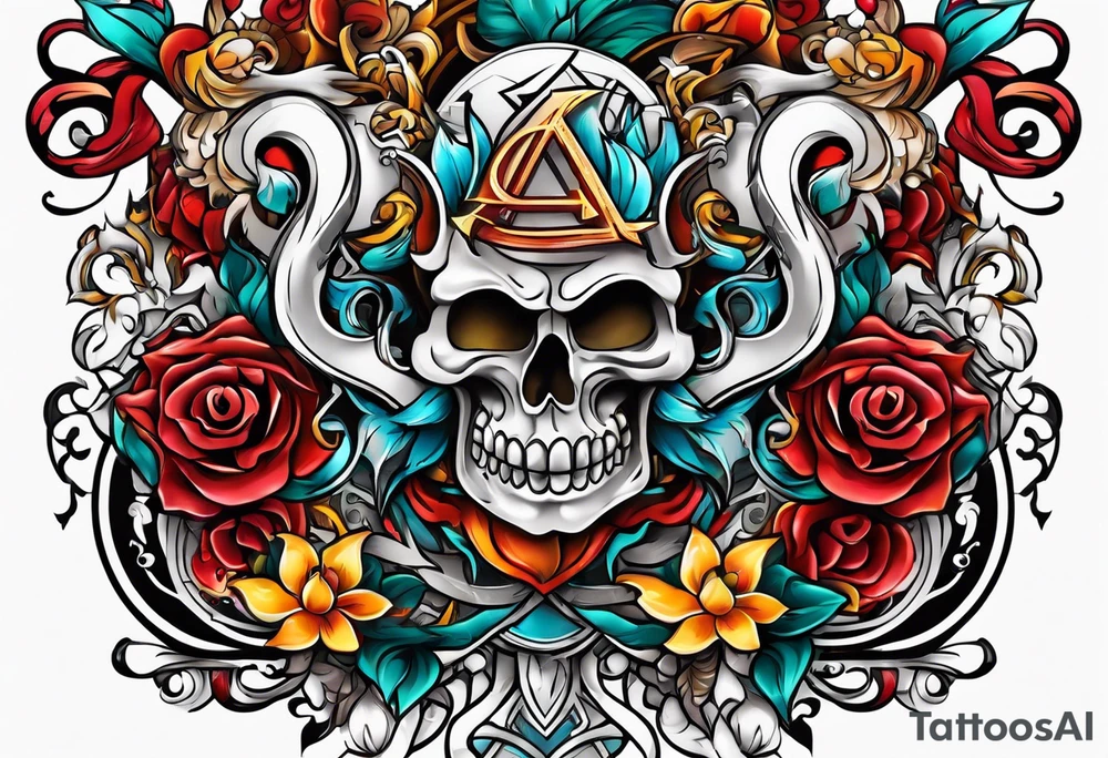 the letters A and R tattoo idea
