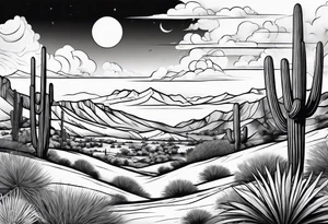 Half sleeve added to desert lanscape tattoo idea