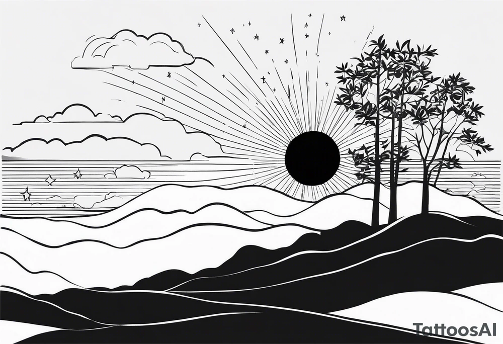 staring at the sun tattoo idea