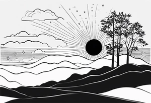 staring at the sun tattoo idea