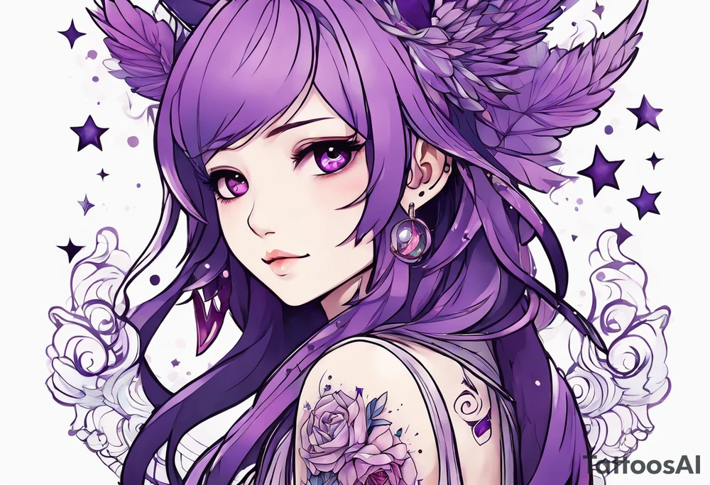 Madoka magica purple tattoo idea