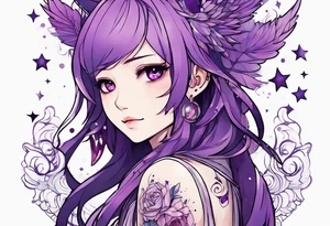 Madoka magica purple tattoo idea