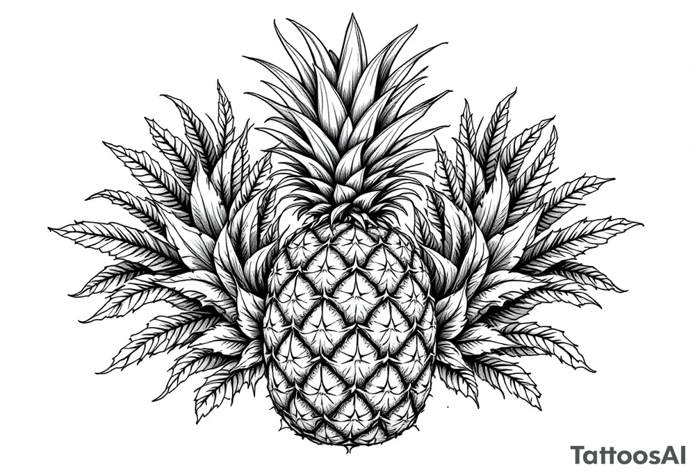 Crown pineapple vagina tattoo idea