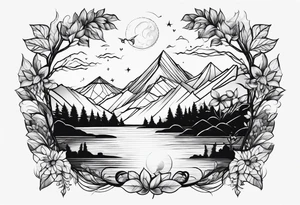 romantic scenery tattoo idea