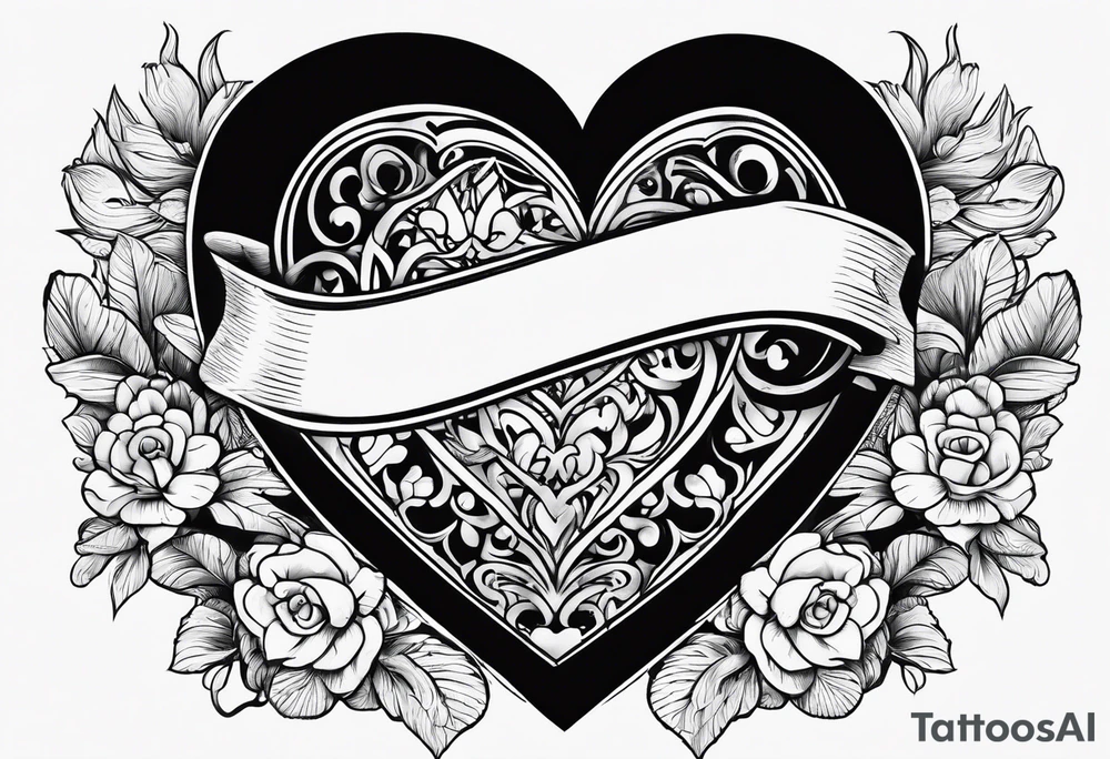 The word Mia inside a heart tattoo idea