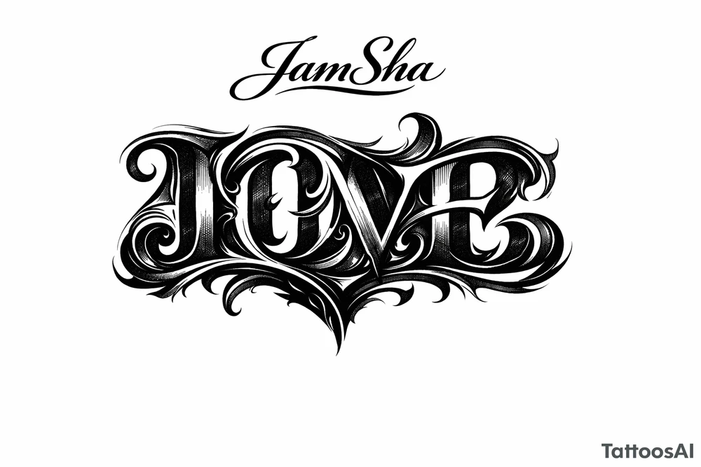 Love and hate combine to be one word read upright to spell love and upside down to spell hate under the word JamSha. Can u make the love hate one word tattoo idea