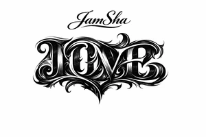 Love and hate combine to be one word read upright to spell love and upside down to spell hate under the word JamSha. Can u make the love hate one word tattoo idea