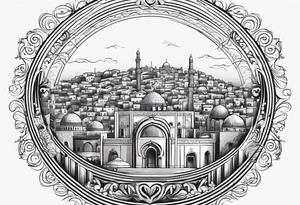 israel city vector swirl 
 vignette tattoo idea