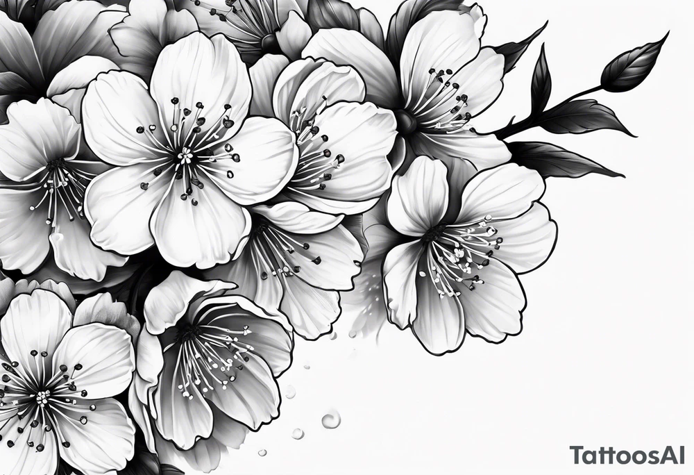 Cherry blossom for back tattoo but no zoom in tattoo idea