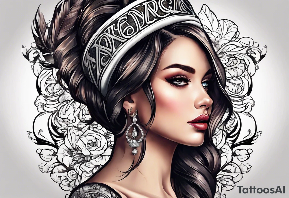 A headband with the letters A R in the middle tattoo idea