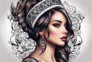 A headband with the letters A R in the middle tattoo idea