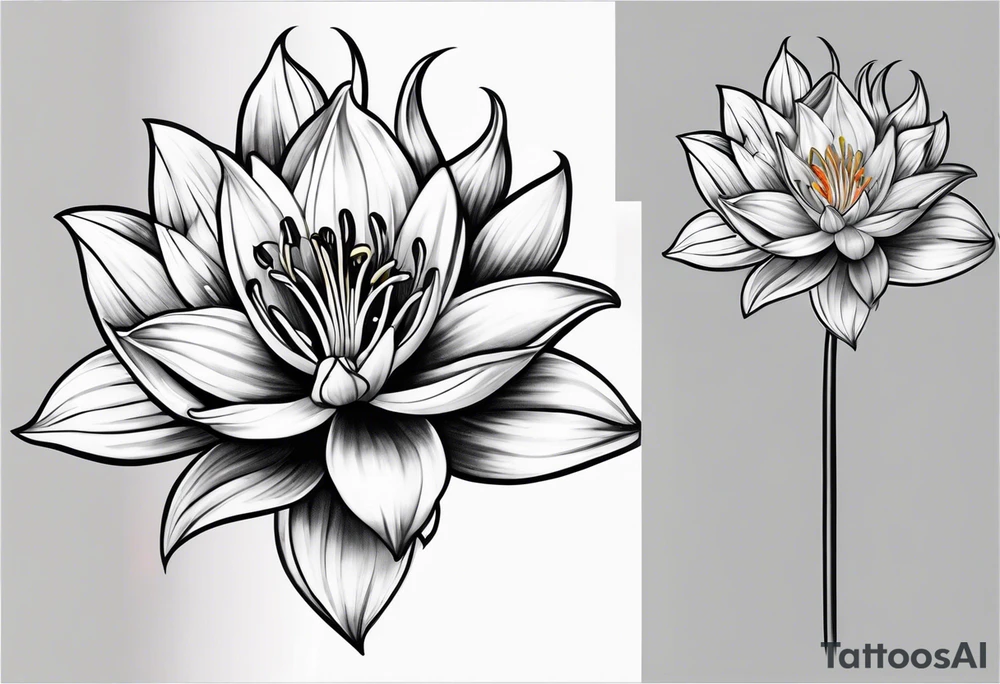 Fire lily tattoo idea
