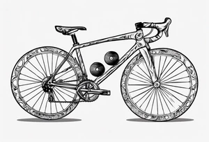 road bicycle and a mountain and a dumbbell tattoo idea