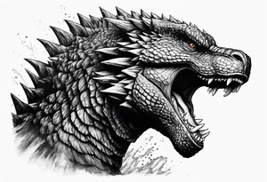 godzilla, roaring tattoo idea