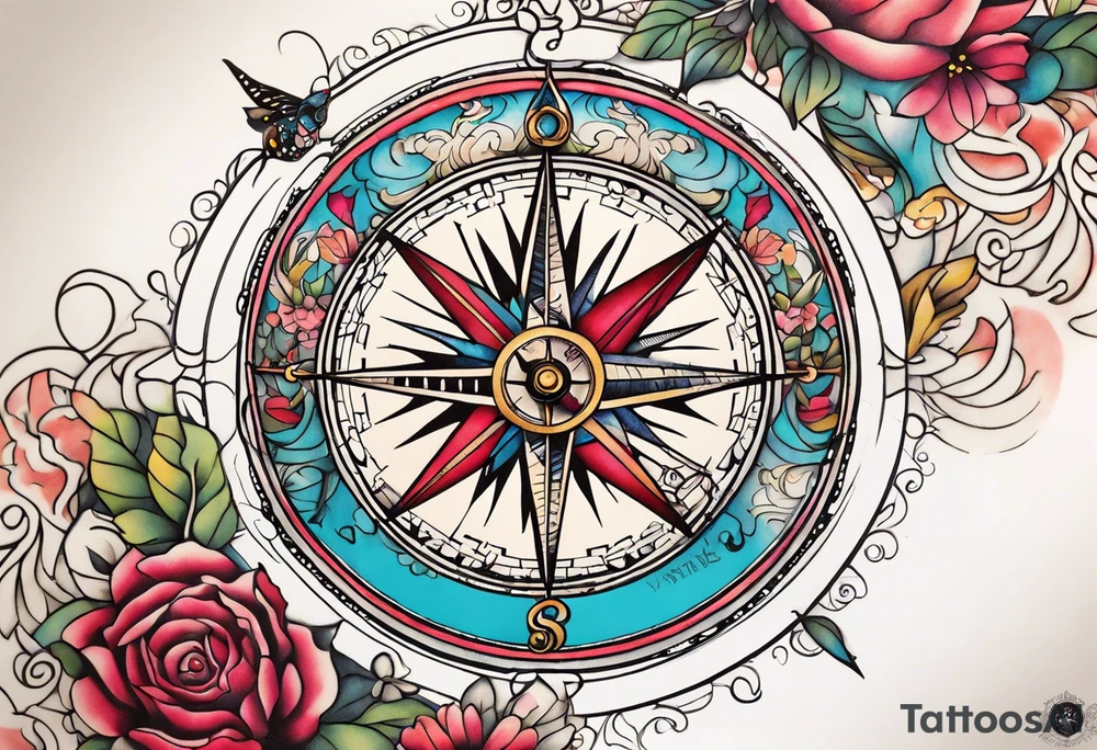 Compass dreams Alice wonderland tattoo idea