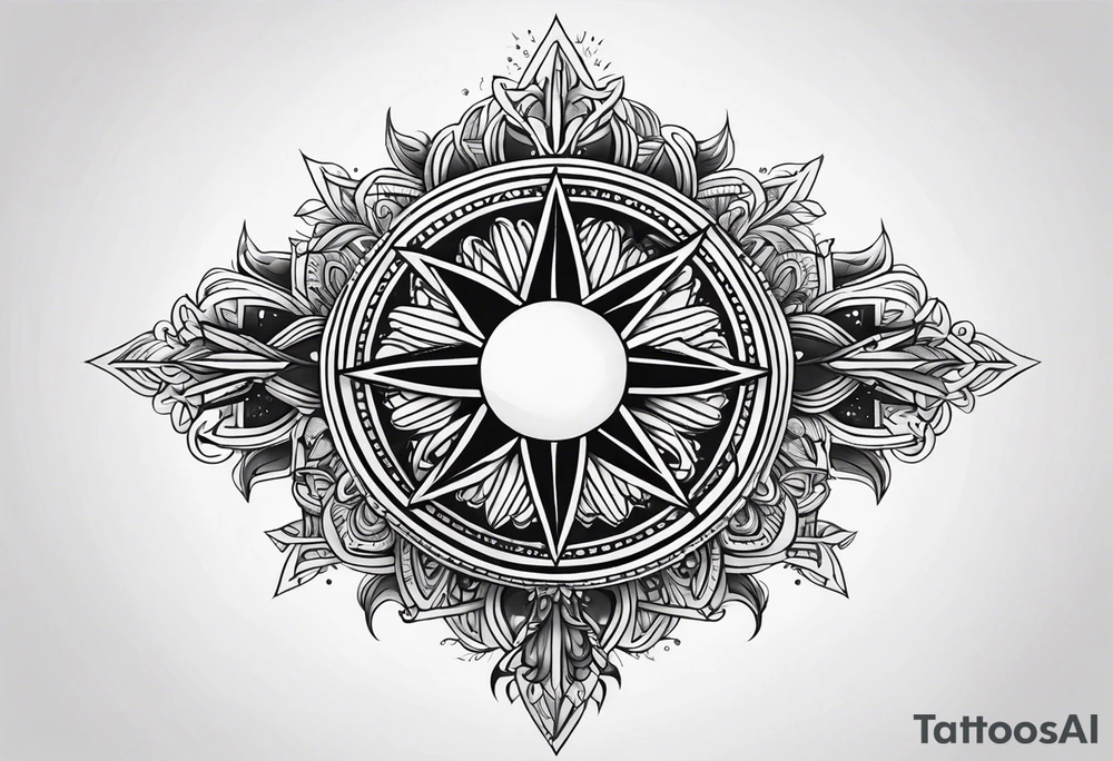 A burning sun tattoo idea