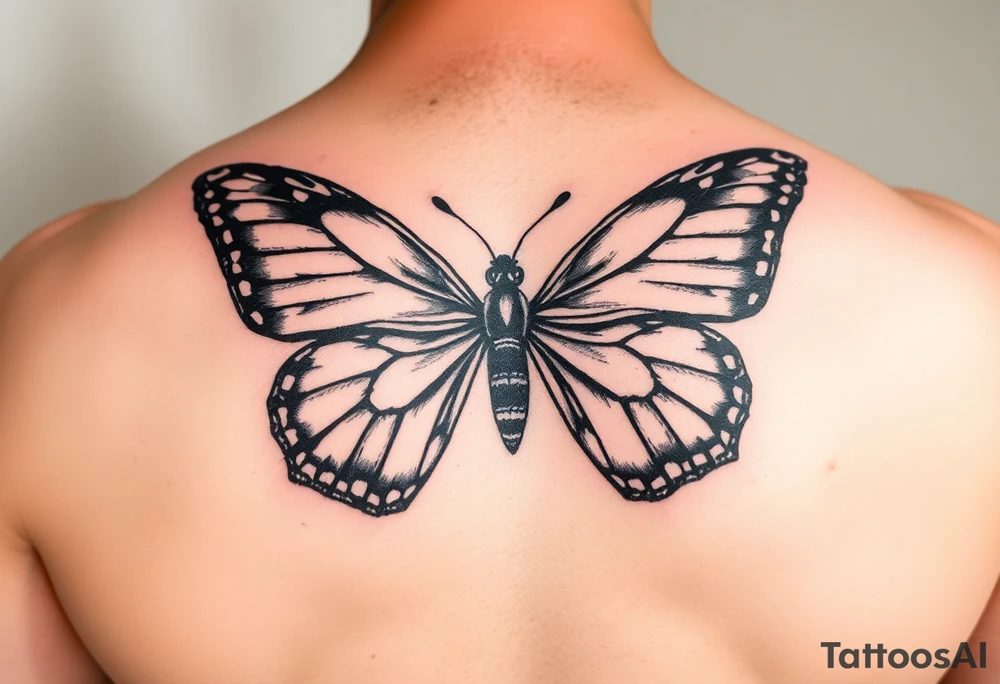 Butterfly that says she stayed tattoo idea