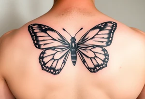 Butterfly that says she stayed tattoo idea