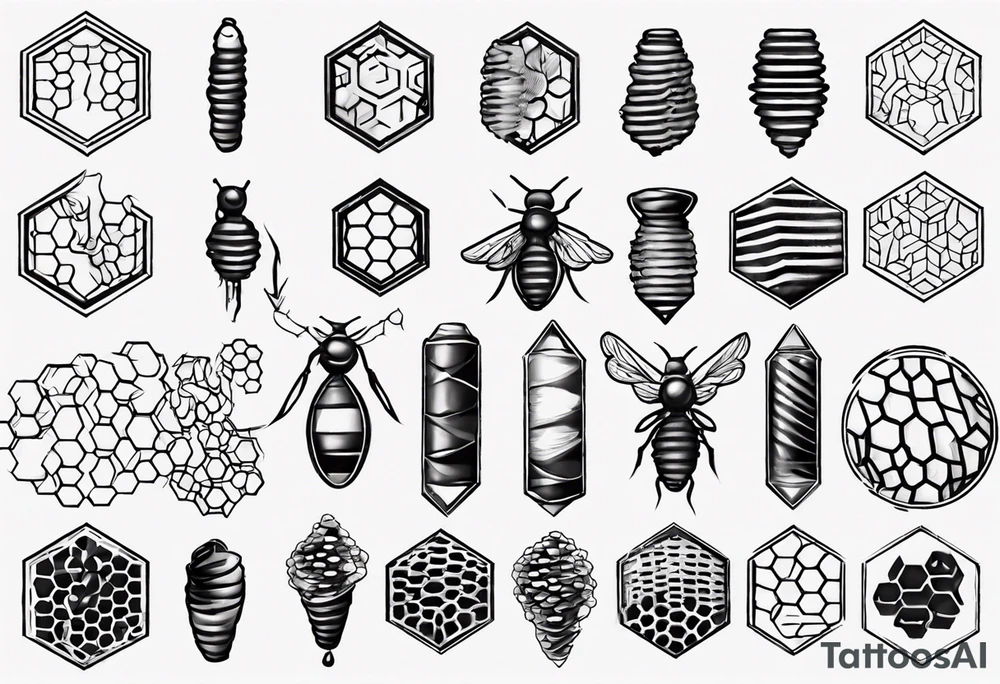 Geometric honey comb tattoo idea