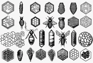 Geometric honey comb tattoo idea