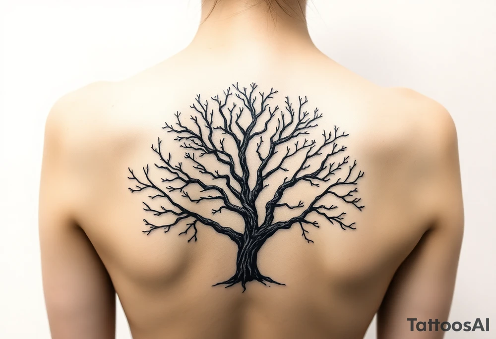 Round tree tattoo idea