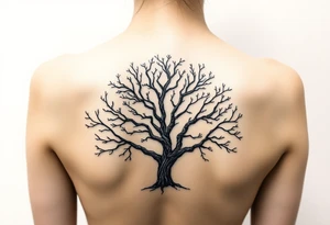 Round tree tattoo idea