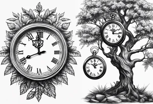 Rowan tree and 2 clocks tattoo idea